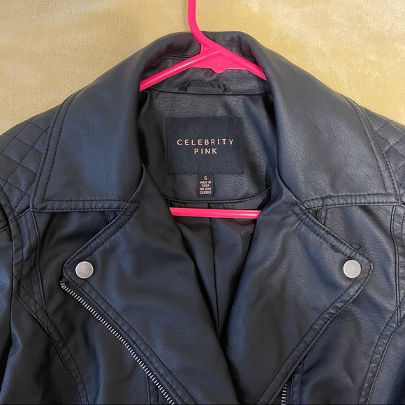 Celebrity pink faux leather jacket. - Picture 2 of 11